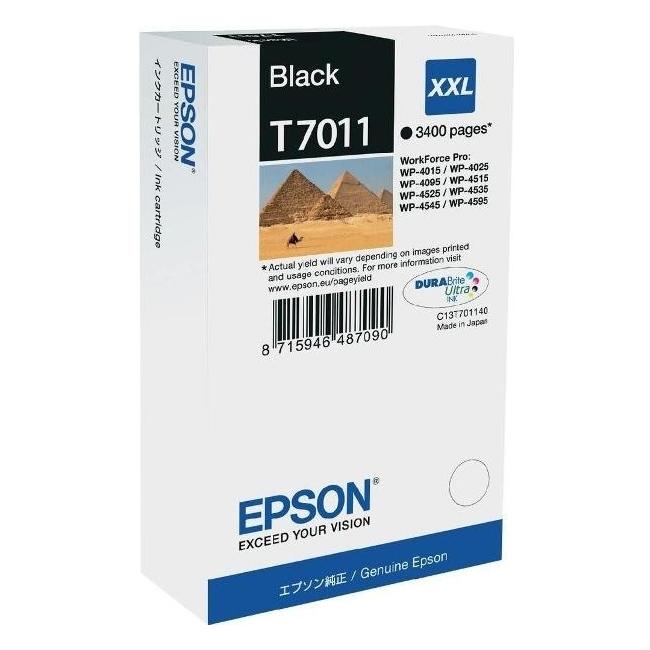 Inkoustová náplň Epson T7011 černá XXL C13T701140 pro WP4000/WP4500 (3.400 str.)