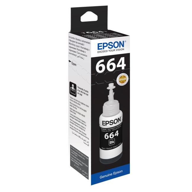 Inkoustová náplň Epson C13T66414A black pro L100/L200/L300/L1300/L355/L365/L386 (4.000 str.)