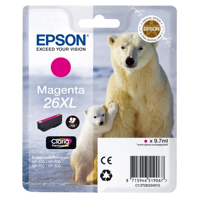 [EP021989] Inkoustová náplň Epson T2633 26XL Claria magenta pro XP-600/700 (9,7 ml)