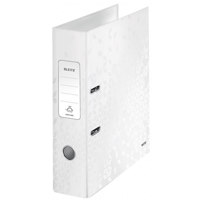 Pákový pořadač Leitz 180° WOW 8cm perleťově bílý