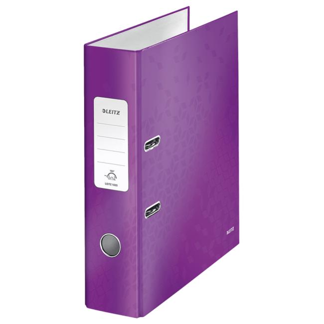 Pákový pořadač Leitz 180° WOW 8cm purpurový