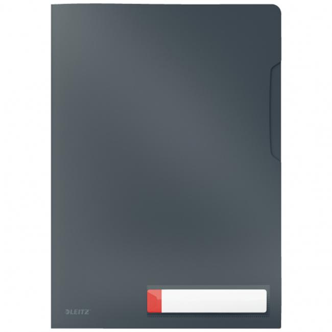 [ES080089] Obal L pevný Leitz Cosy A4 200mic sametový šedý 3 ks