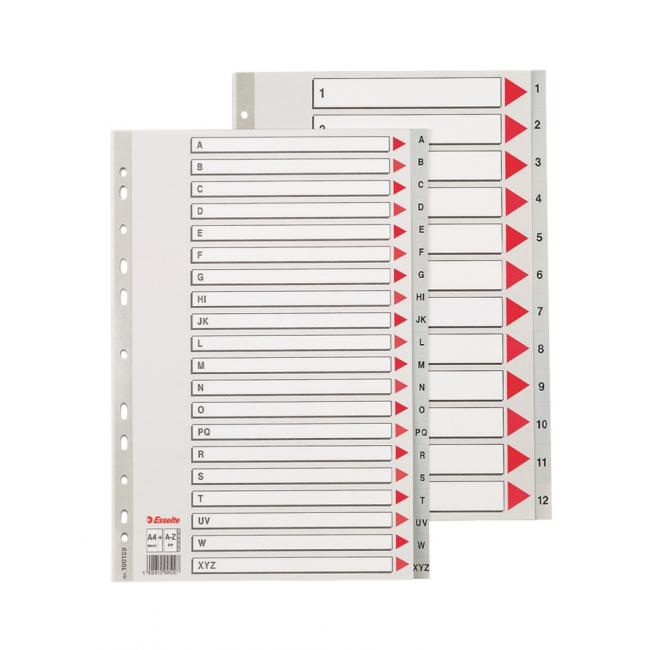 [ES100129] Plastový rozřazovač Esselte AZ maxi šedý
