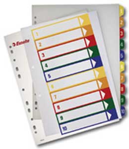 [ES100213] Plastový rozřazovač Esselte potisknutelný 1-10 maxi