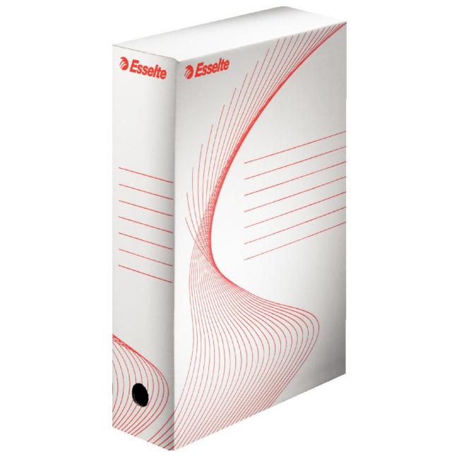 [ES128001] Archivní box Esselte 80mm bílý/červený