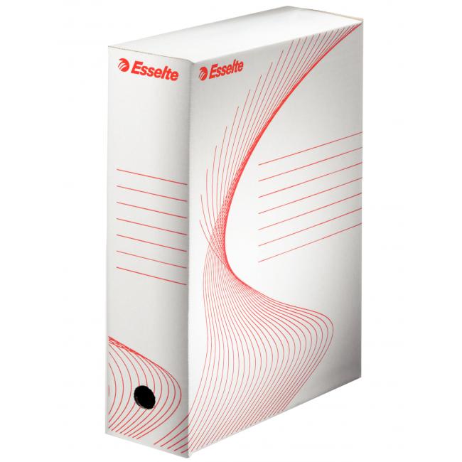 [ES128201] Archivní box Esselte 100mm bílý/červený