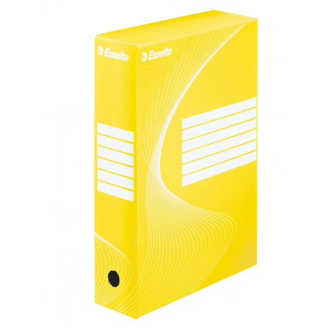 [ES128413] Archivní box Esselte 80mm žlutý/bílý