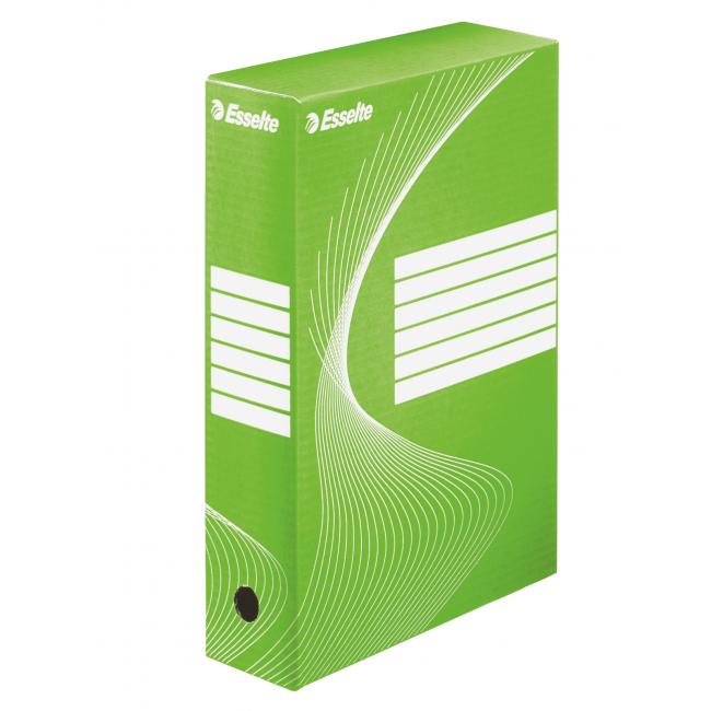 [ES128414] Archivní box Esselte 80mm zelený/bílý