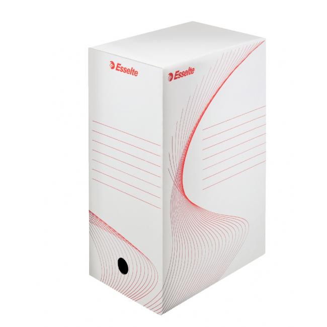 [ES128602] Archivní box Esselte 150mm bílý/červený