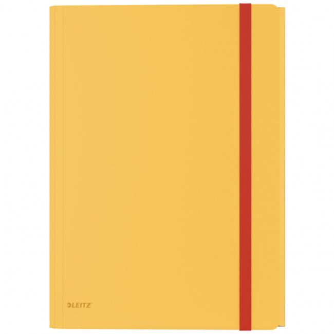 Plastový obal s gumičkou Leitz Cosy hebký s vnitřní kapsou teplý žlutý