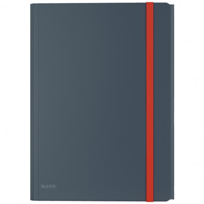 Plastový obal s gumičkou Leitz Cosy hebký s vnitřní kapsou sametová šedá;