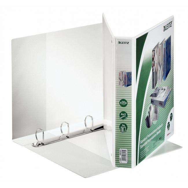 Pořadač prezentační Leitz 5cm 4D-kroužkový A4 MAXI bílý