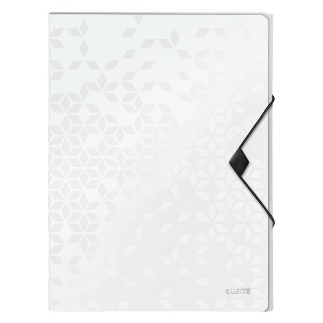 Plastový box s gumičkou Leitz WOW bílý