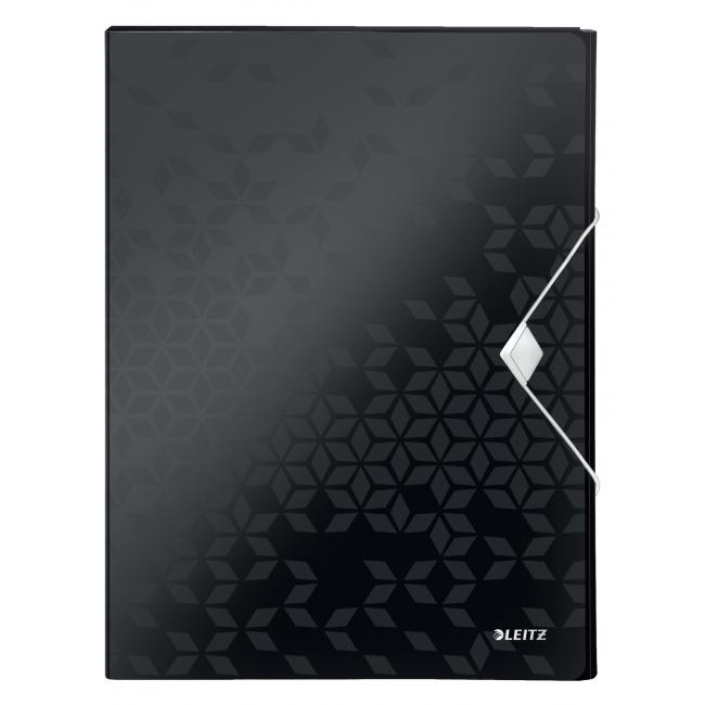 Plastový box s gumičkou Leitz WOW černý