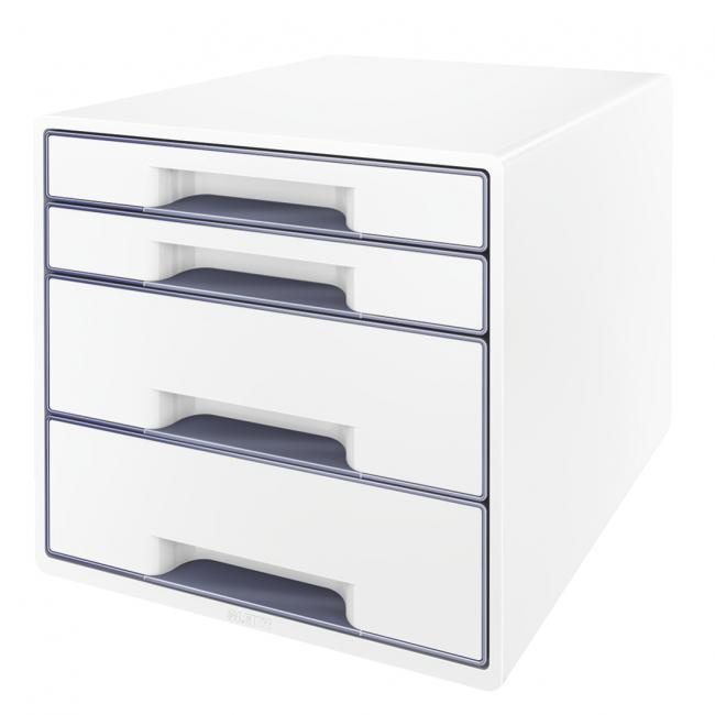 Zásuvkový box Leitz WOW se 4 zásuvkami šedý