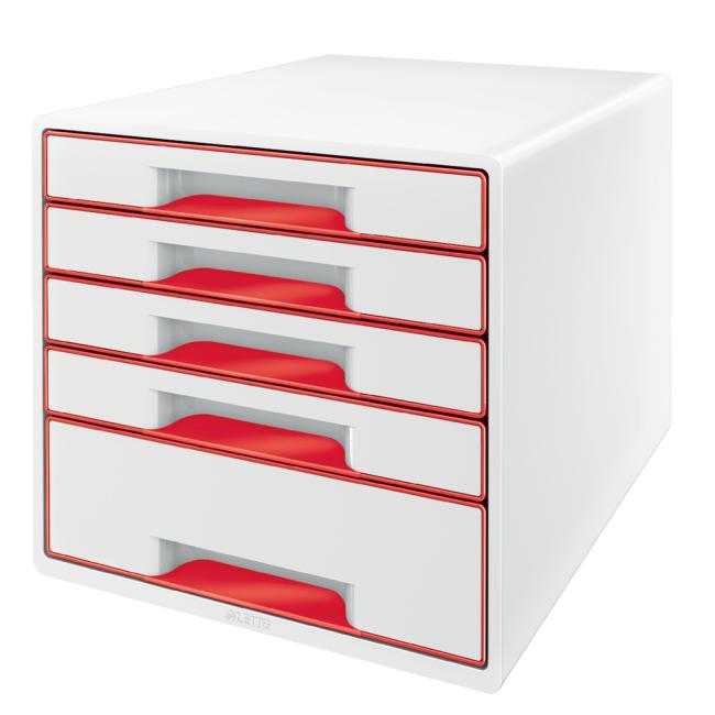 [ES521426] Zásuvkový box Leitz WOW s 5 zásuvkami červený