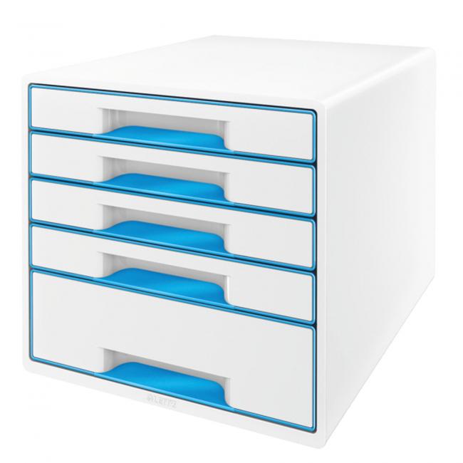 [ES521436] Zásuvkový box Leitz WOW s 5 zásuvkami metalický modrý