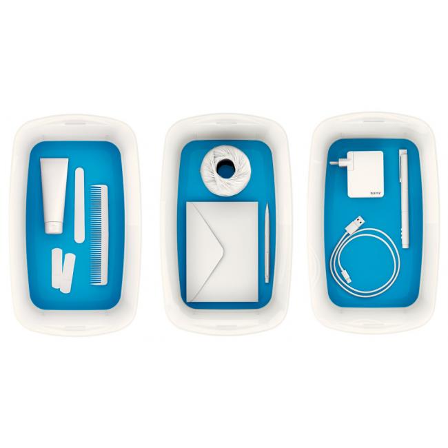 Úložný box s víkem Leitz MyBox, velikost S bílá/modrá