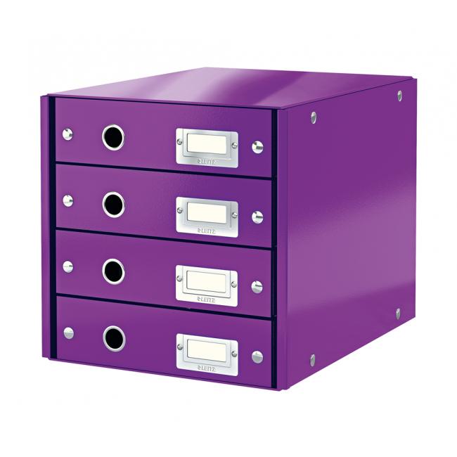 [ES604962] Zásuvkový box Leitz Click & Store 4 zásuvky purpurový
