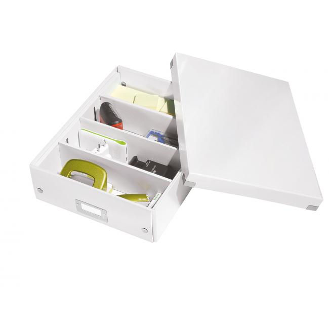 [ES605801] Střední organizační krabice Click & Store perleťově bílá