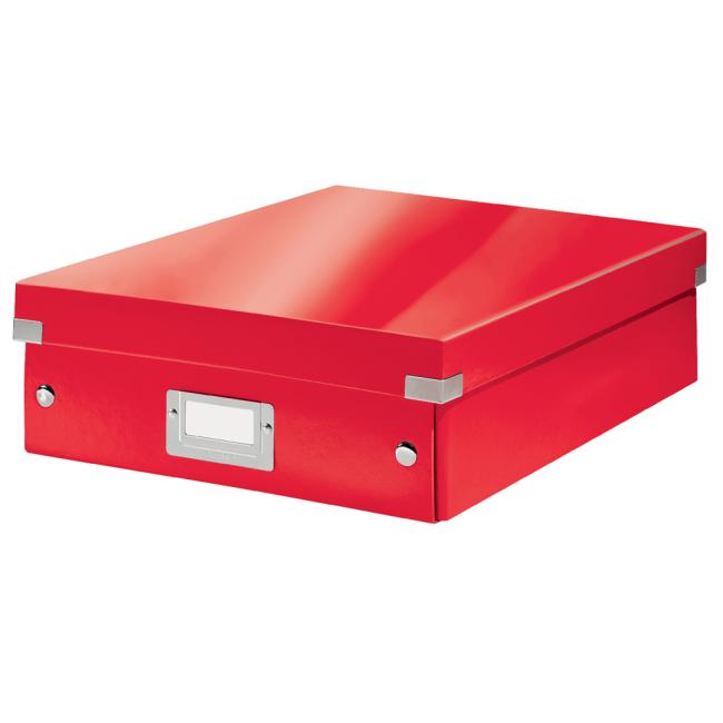 [ES605826] Střední organizační krabice Click & Store červená