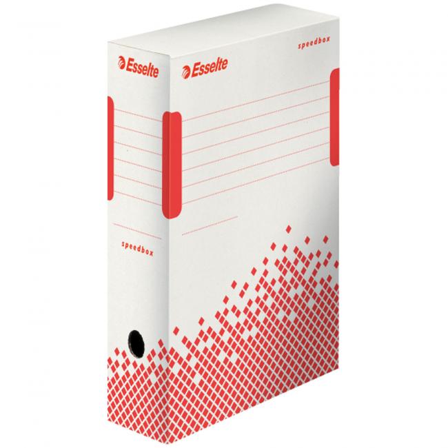 [ES623908] Archivní box Esselte Speedbox 100mm bílý/červený