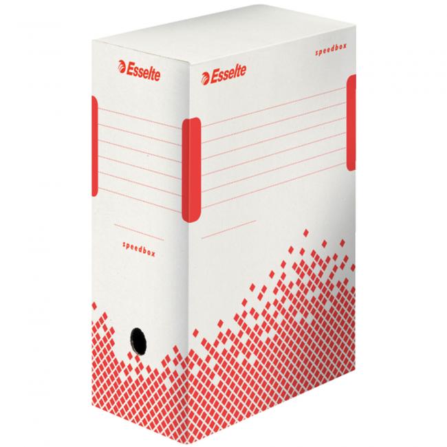 [ES623909] Archivní box Esselte Speedbox 150mm bílý/červený