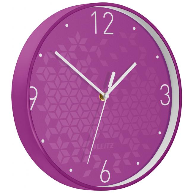 [ES901562] Nástěnné hodiny Leitz WOW purpurová