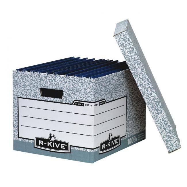 [FE008100] Archivní krabice s odnímacím víkem Fellowes BANKERS BOX šedá/bílá 32,5x28x38,5 cm