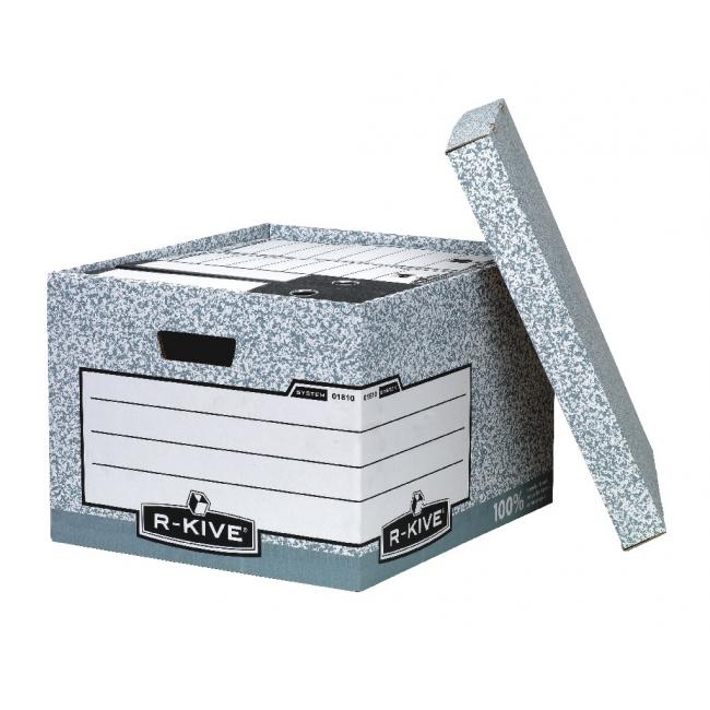 [FE018100] Archivní krabice velká Fellowes BANKERS BOX šedá/bílá 38x28,7x43 cm