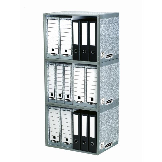 Šedá/bílá kartotéka Fellowes BANKERS BOX