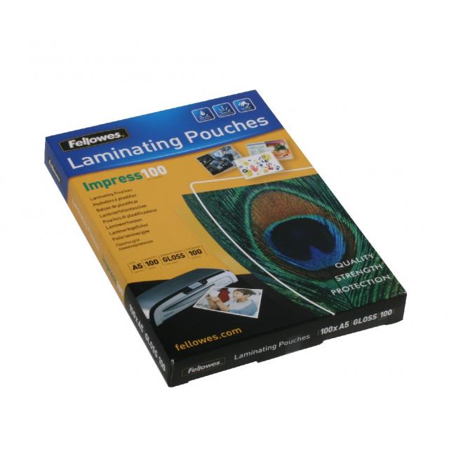 [FE535100] Laminovací fólie Fellowes 154x216 /A5/ 100mic, lesklé