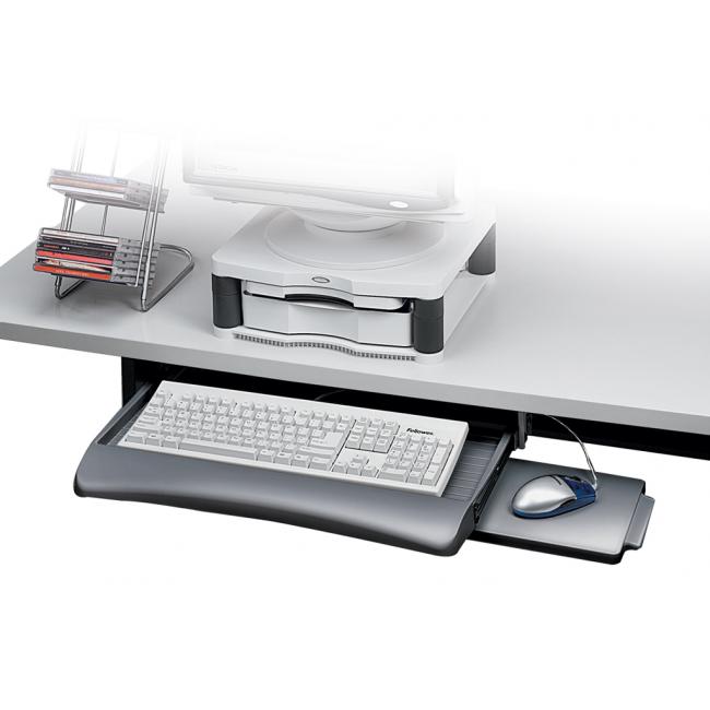 [FE938040] Police na klávesnici pod stůl grafitová