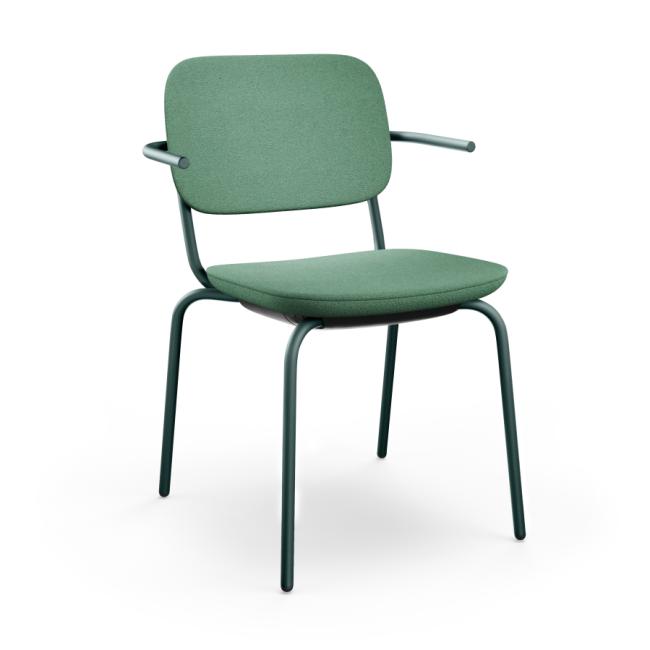 Konferenční křeslo Normo, područky SP, rám RAL6004, látka Alba 7026 zelená