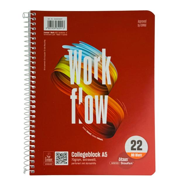 Blok College Format Werk Ursus Basic A5 80 listů čtverečkovaný 70g