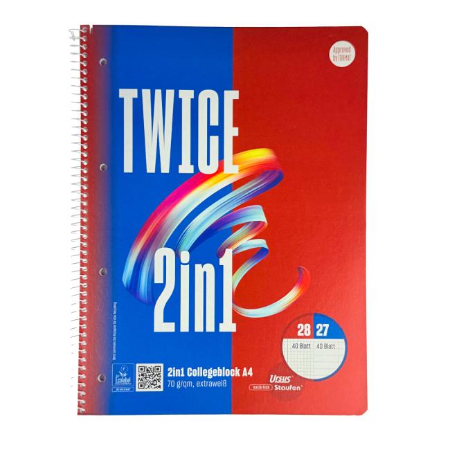 [FW558000] Blok College Format Werk Ursus A4 40 listů linkovaný, 40 listů čtverečkovaný 70g