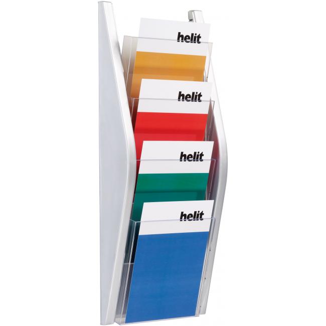Prezentační stojan Helit 4xA5 stříbrný