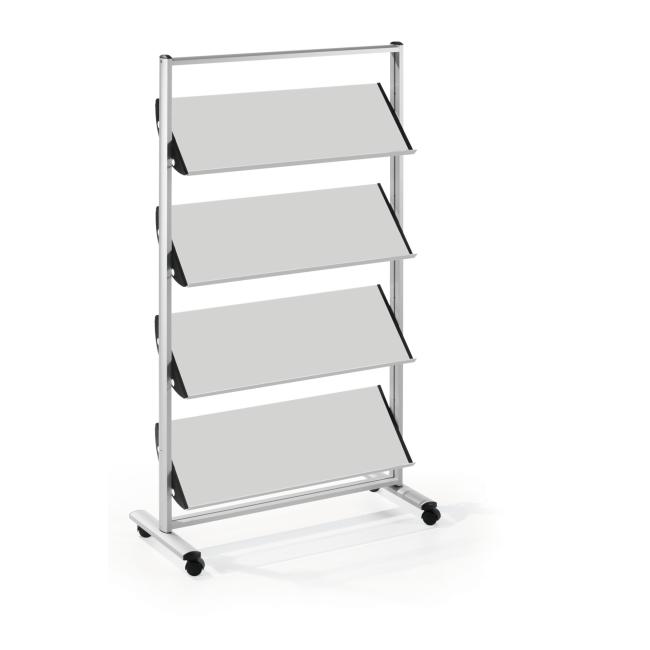 Mobilní prezentační stojan Helit 12xA4 šedý/kov