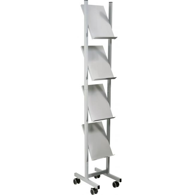 [HE681339] Mobilní prezentační stojan Helit 4xA4 šedý/kov