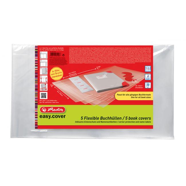 Flexibilní obal na knihy a sešity Herlitz easy.cover, 5 ks, v sáčku