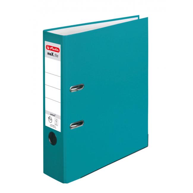 [HL015931] Pořadač pákový Herlitz maX.file Color Blocking poloplastový 8cm karibská tyrkysová