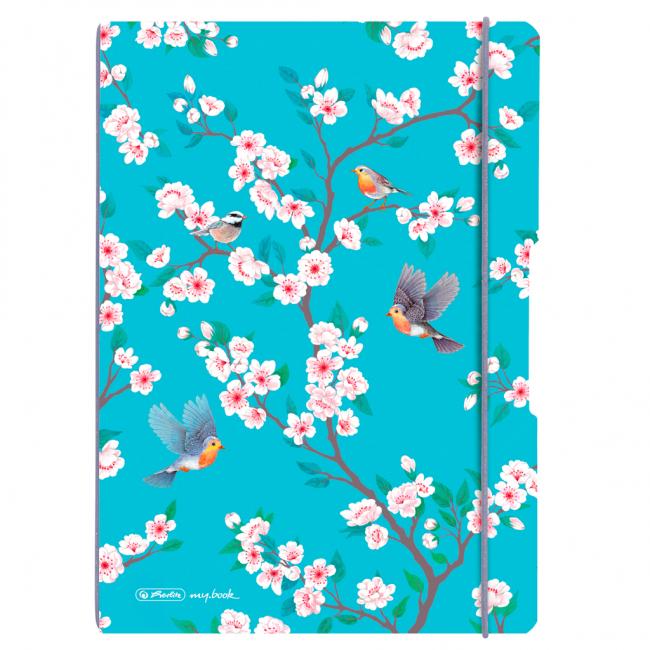 [HL021543] Sešit Herlitz my.book Flex Ladylike A4 2x40 listů linkovo-čtverečkový PP Ptáci
