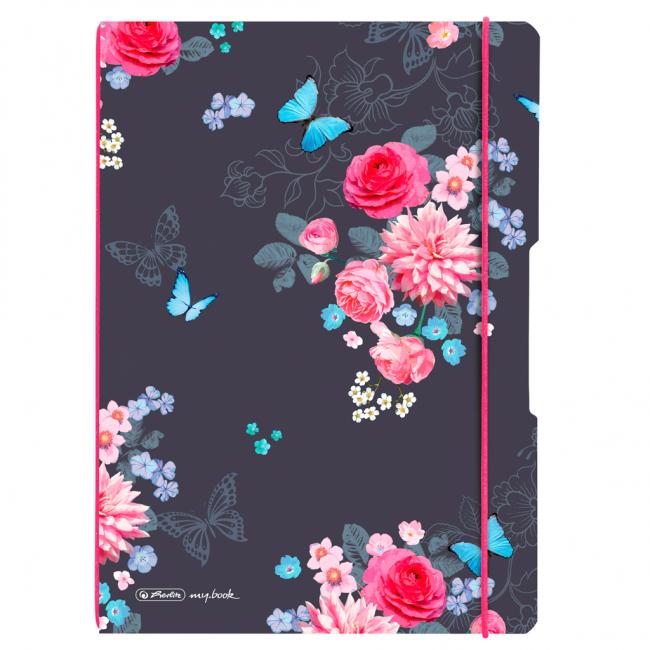 Sešit Herlitz my.book Flex Ladylike A4 2x40 listů linkovo-čtverečkový PP Květiny