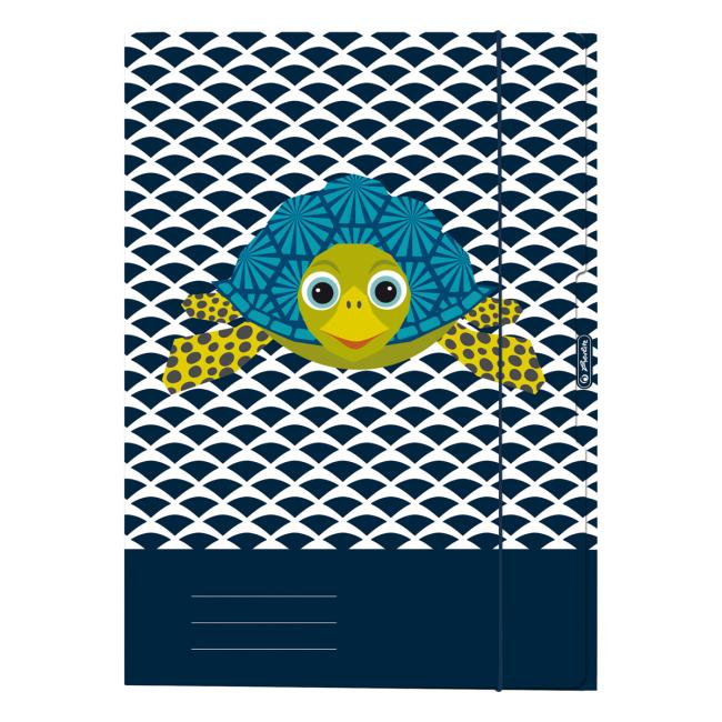 Kartonový obal s gumičkou A4 Herlitz Cute Animals Želva