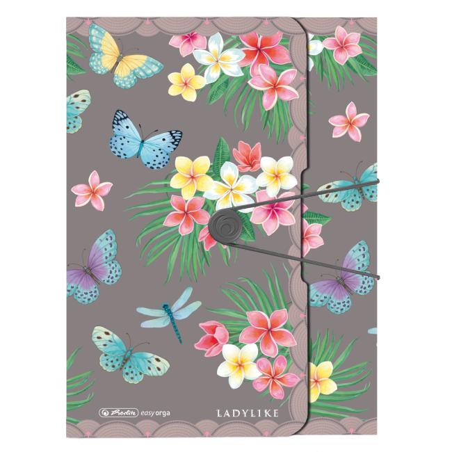 Plastový box s gumičkou Herlitz Ladylike A4, PP, Motýl