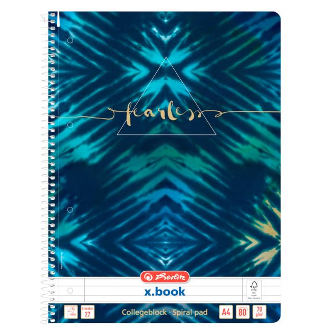 Blok poznámkový Herlitz A4, 80 listů, linkovaný, New Batik Fearless