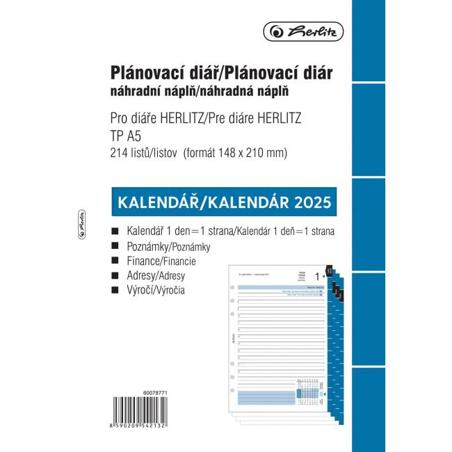 Náhradní náplň do denního diáře TP Magnum A5 2025