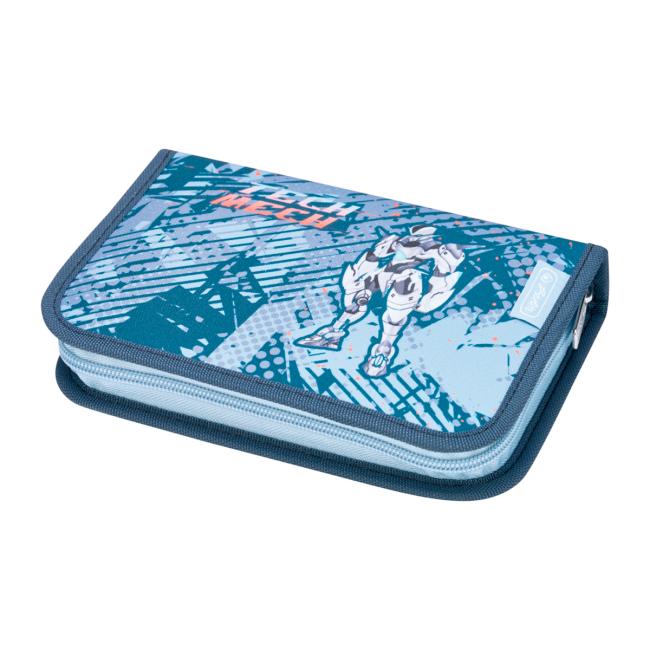 Penál Herlitz 1-zipový plný 2-klopý TechMech