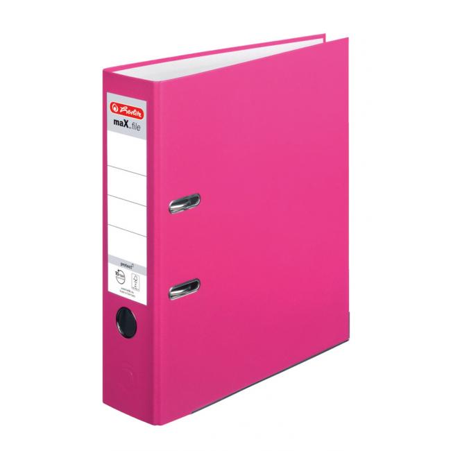 Pořadač pákový Herlitz maX.file Color Blocking poloplastový 8cm indonéská růžová