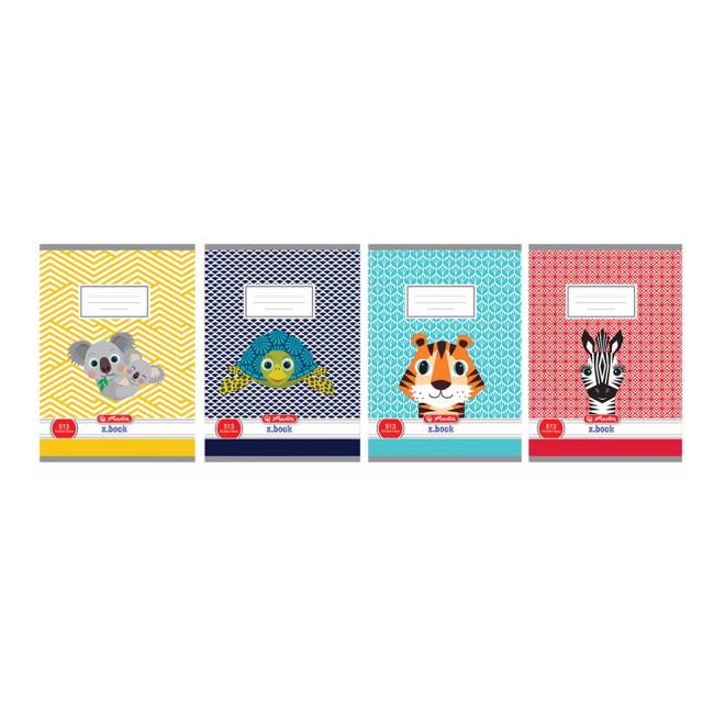[HL078327] Sešit Herlitz 513, A5, linkovaný, 70g/m2, mix motivů Cute Animals